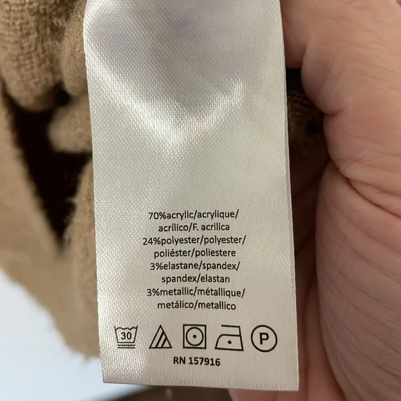 H By Halston Oversized Color Block Navy/Coral/Tan/Cream Sweater Size Medium - Picture 7 of 7